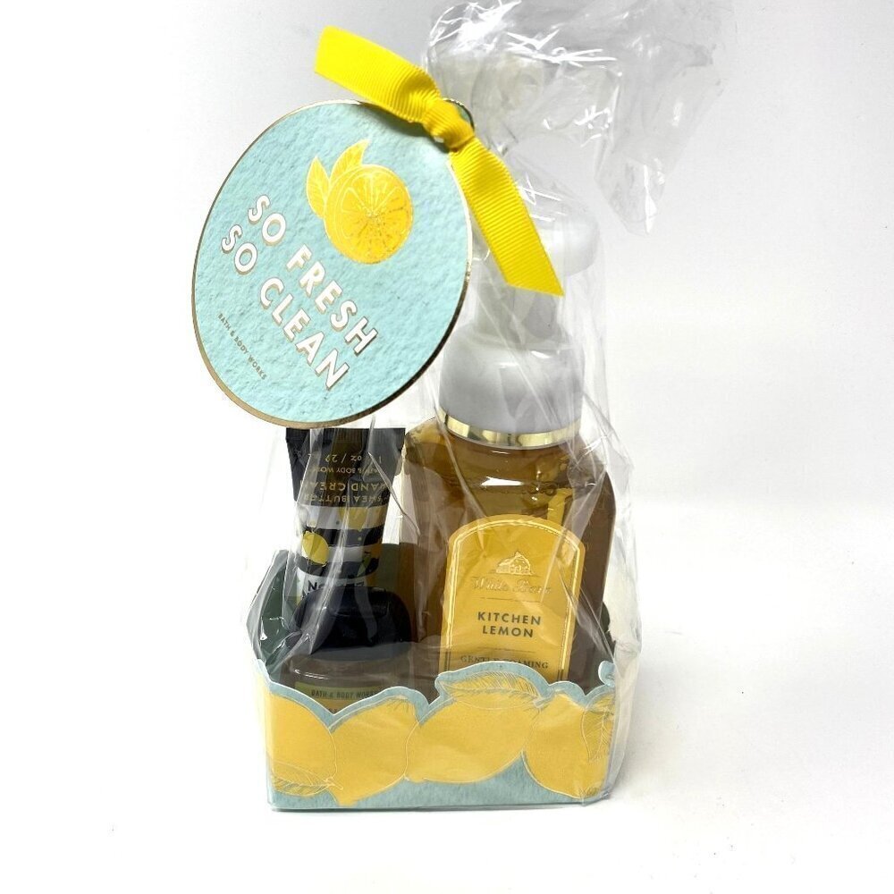 Bath & Body Works Lemon 3 Piece Gift Set Soap Lotion Gel